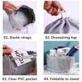 Drawstring Makeup Bags Travel Barrel Cosmetics Pouch Factory